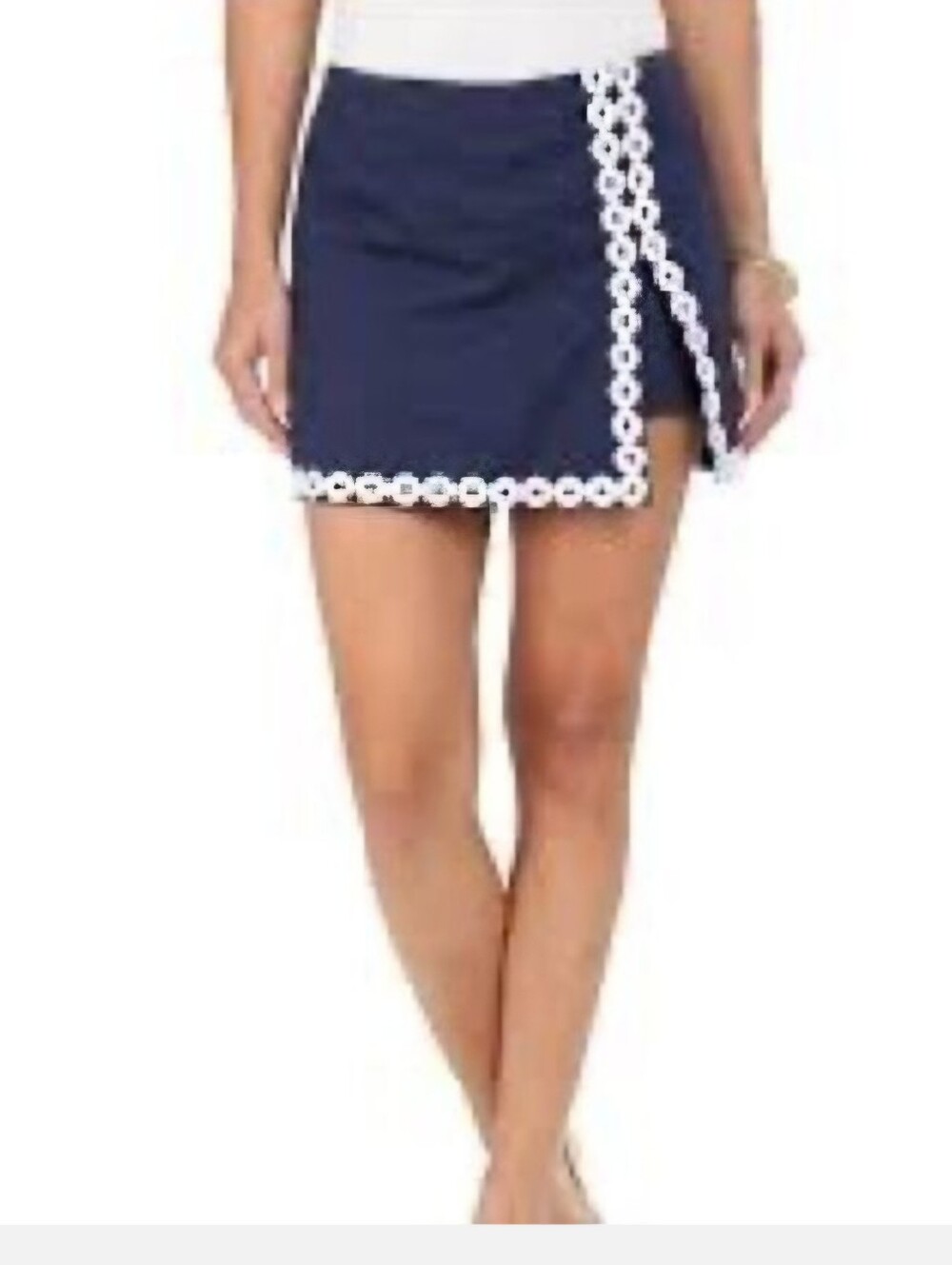 Lilly Pulitizer Navy Blue Mini Skirt with White Trim 6